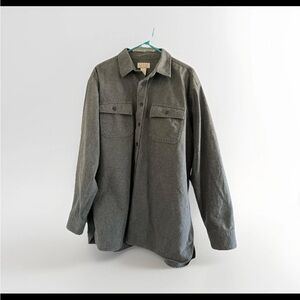 LL Bean Shirt Mens XL Gray Traditional Fit Long Sleeve Chamois Flannel Button Up